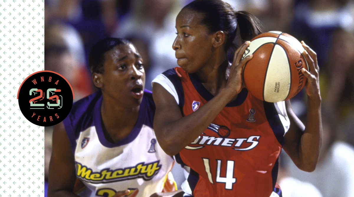 Cynthia Cooper holding the ball